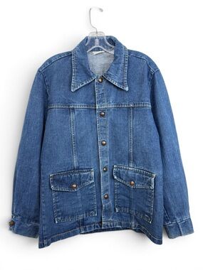 Vintage 70s Jean Jacket Chore Coat Size Medium Olympic